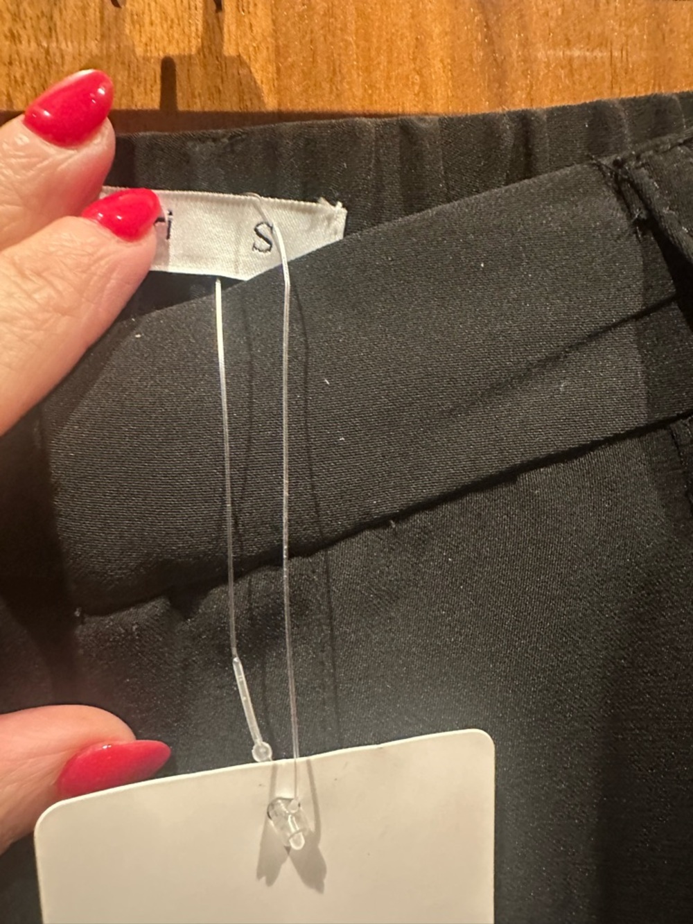 Black Wide-Leg Tailored Pants — Trapeze Fit - Picture 3 of 5